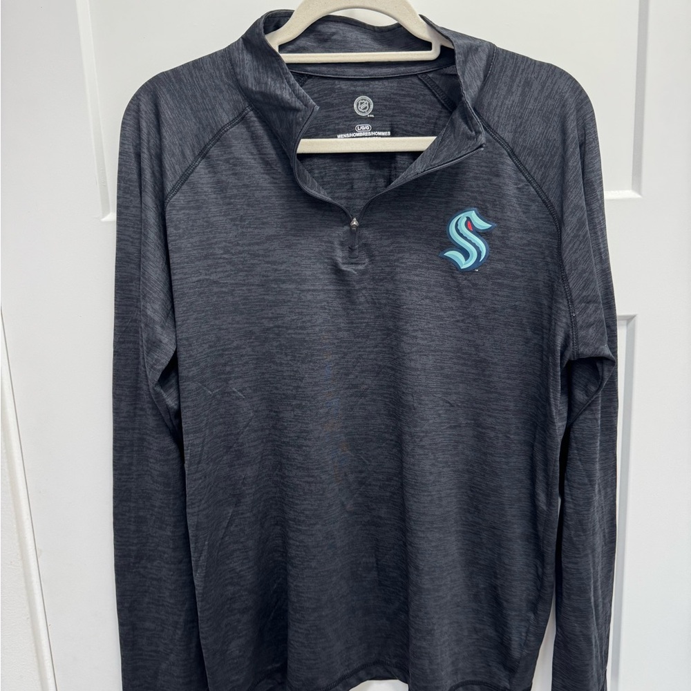 NHL Charcoal Quarter-Zip Pullover Seattle Kraken men’s size large